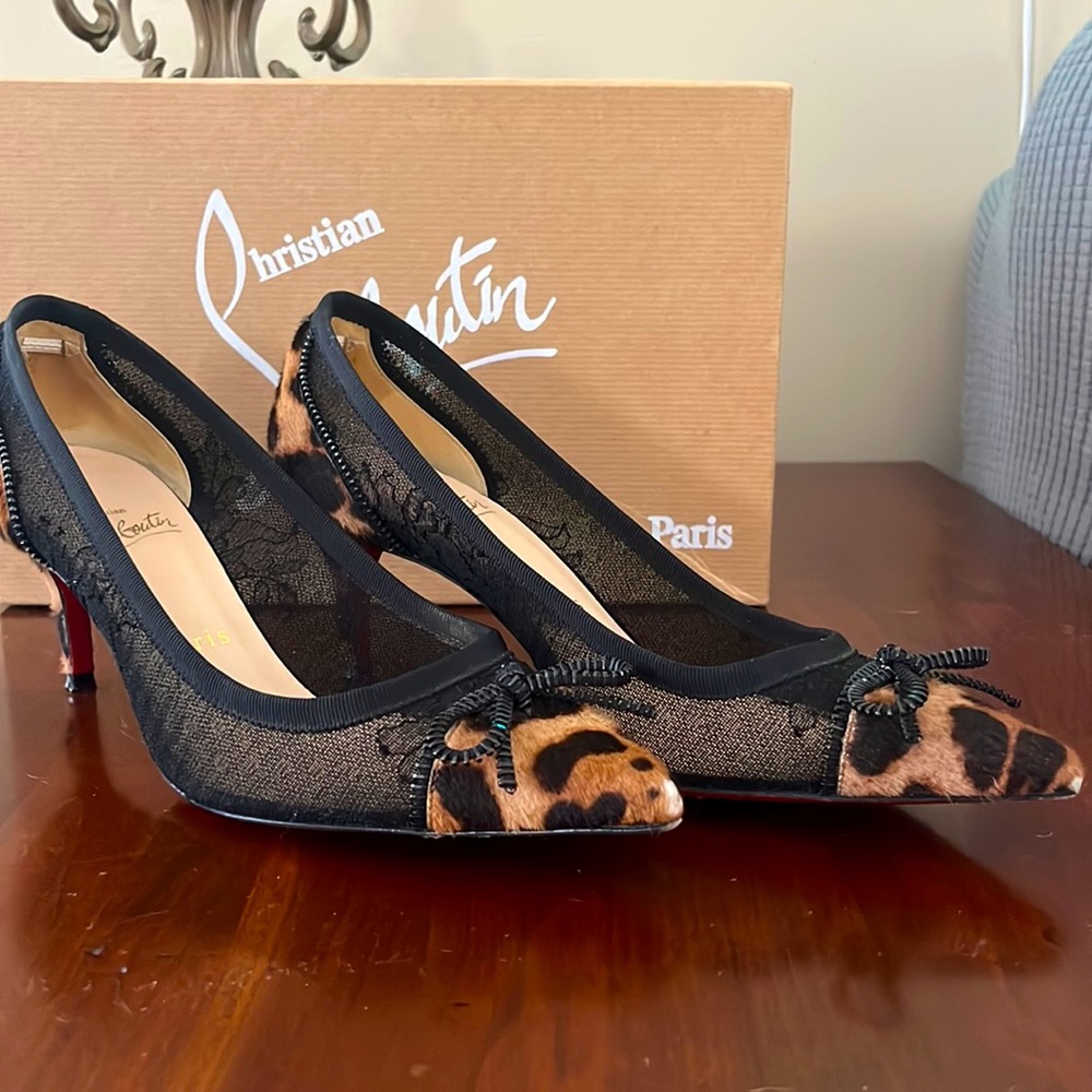 Christian LOUBOUTIN Leopard + Lace pumps